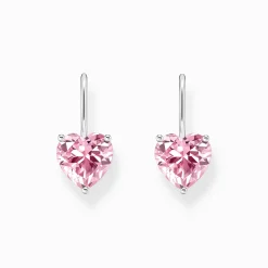 Flash Sale Pendants d’oreilles avec cœur en zircone rose, argent Femme Boucles D'oreilles|Argent 925