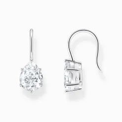 Best Pendants d’oreilles avec goutte en zircone blanche, argent Femme Boucles D'oreilles|Argent 925