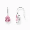 Best Pendants d’oreilles avec goutte en zircone rose, argent Femme Boucles D'oreilles|Argent 925