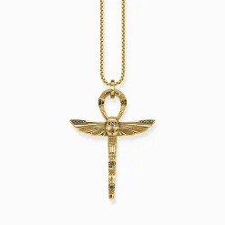 Sale Pendentif Ankh doré avec scarabée Femme Pendentifs|Pendentifs