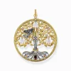 Clearance Pendentif arbre de l'amour or corbeau Femme Pendentifs|Placage Or 18 Carats - Argent 925