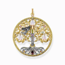 Clearance Pendentif arbre de l'amour or corbeau Femme Pendentifs|Placage Or 18 Carats - Argent 925