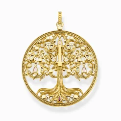Cheap Pendentif arbre de l'amour or pierres multicolores Femme Pendentifs|Placage Or 18 Carats - Argent 925