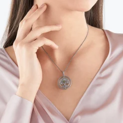 Sale Pendentif arbre de l'amour argent pierres multicolores Femme Pendentifs