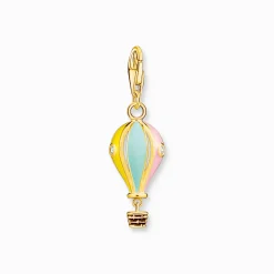 Clearance Pendentif Charm ballon à air chaud multicolore plaqué or Femme Charms|Charms