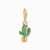 Hot Pendentif Charm cactus vert plaqué or Femme Charms|Charms