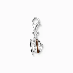 Discount Pendentif Charm café viennois avec pierre blanche argent Femme Charms|Charms