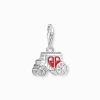 Clearance Pendentif Charm carrosse rouge argent Femme Charms|Charms