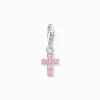 Store Pendentif Charm croix rose argent Femme Charms|Charms