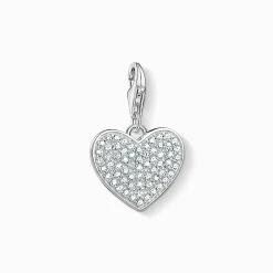 Sale pendentif Charm cœur avec pavé Femme Charms|Charms