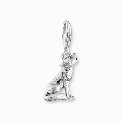 Store Pendentif Charm en forme de loup hurlant en argent Femme Charms|Charms