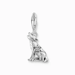 Store Pendentif Charm en forme de loup hurlant en argent Femme Charms|Charms