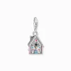 Outlet Pendentif Charm en forme de maison en pain d’épices avec de nombreux détails en argent Femme Charms|Charms