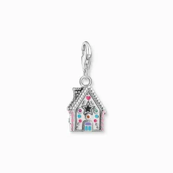 Outlet Pendentif Charm en forme de maison en pain d’épices avec de nombreux détails en argent Femme Charms|Charms