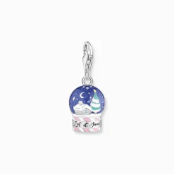 Clearance Pendentif Charm en forme de boule à neige riche en détails en argent Femme Charms|Charms
