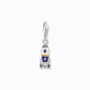 Hot Pendentif Charm fusée orné d’émail à froid multicolore en argent noirci Femme Charms|Charms