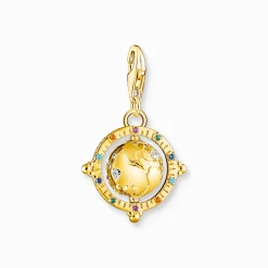 Best Sale Pendentif Charm globe terrestre multicolore plaqué or Femme Charms|Charms