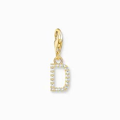Discount Pendentif Charm lettre D avec pierres blanches plaqué or Femme Charms|Charms