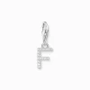 Cheap Pendentif Charm lettre F avec pierres blanches argent Femme Charms|Charms
