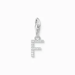 Cheap Pendentif Charm lettre F avec pierres blanches argent Femme Charms|Charms