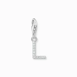 Shop Pendentif Charm lettre L avec pierres blanches argent Femme Charms|Charms