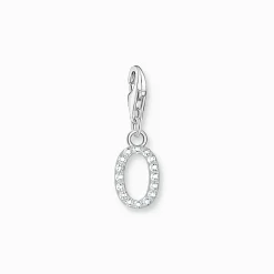 Flash Sale Pendentif Charm lettre O avec pierres blanches argent Femme Charms|Charms