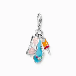 Flash Sale Pendentif Charm lunettes de soleil, une tong et un sorbetargent Femme Charms|Charms