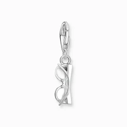 Sale Pendentif Charm lunettes de soleilroses avec pierres blanches argent Femme Charms|Charms