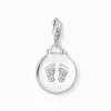 Cheap Pendentif Charm médaille empreinte pied de bébé Femme Charms|Charms