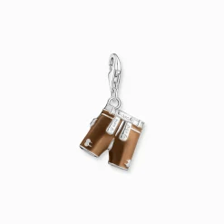Discount Pendentif Charm pantalon en cuir brun argent Femme Charms|Charms