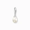 Store Pendentif Charm perle blanche argent Femme Charms|Charms