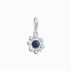 Flash Sale Pendentif Charm phases lunaires avec imitation grès en argent noirci Femme Charms|Charms