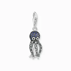 Store Pendentif Charm pieuvre avec des pierres bleues Femme Charms|Charms
