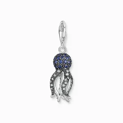 Store Pendentif Charm pieuvre avec des pierres bleues Femme Charms|Charms