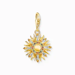 Best Sale Pendentif Charm soleil multicolore plaqué or Femme Charms|Charms