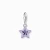 Cheap Pendentif Charm étoile avec pierres violette et émail à froid en argent Femme Charms|Charms