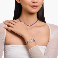 Store Pendentif Charm étoile avec pierres blanche et émail à froid blanc en argent Femme Charms|Charms
