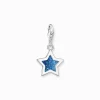 New Pendentif Charm Étoile bleu foncé en argent Femme Charms|Charms