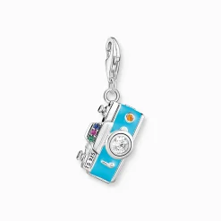 Hot Pendentif Charm turquoises caméra rétro argent Femme Charms|Charms