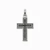 Discount Pendentif croix avec pavé noir Femme Pendentifs|Pendentifs