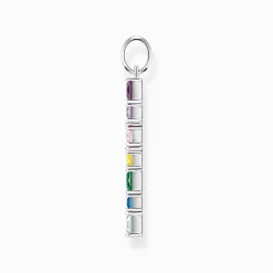 Shop Pendentif croix avec pierres multicolore argent Femme Chaînes & Colliers|Pendentifs