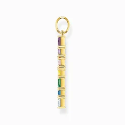 New Pendentif croix avec pierres multicolore plaqué or Femme Chaînes & Colliers|Pendentifs