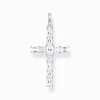 Clearance Pendentif croix en argent avec zircon blanc Femme Pendentifs|Argent 925