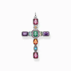 Best Sale Pendentif croix pierres colorées Femme Chaînes & Colliers|Pendentifs