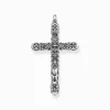 Outlet Pendentif croix pierres noires argent Femme Pendentifs|Pendentifs