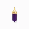 Cheap Pendentif de forme hexagonale imitation améthyste plaqué or Femme Pendentifs|Placage Or 18 Carats - Argent 925