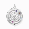 Shop Pendentif demi-sphère avec œil pierres multicolores argent noirci Femme Pendentifs|Argent 925