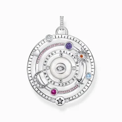 Shop Pendentif demi-sphère avec œil pierres multicolores argent noirci Femme Pendentifs|Argent 925
