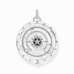 Shop Pendentif demi-sphère avec œil pierres multicolores argent noirci Femme Pendentifs|Argent 925