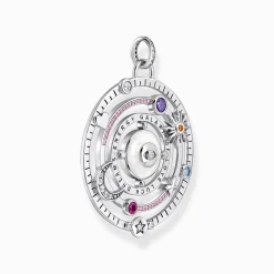 Shop Pendentif demi-sphère avec œil pierres multicolores argent noirci Femme Pendentifs|Argent 925